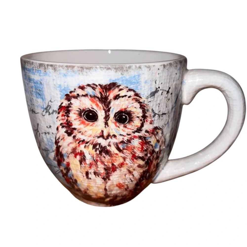Pier 1 Imports Ironstone Owl Coffee Tea Mug 12 oz